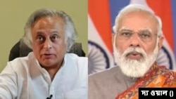 কংগ্রেসের জনযোগাযোগ দফতরের ভারপ্রাপ্ত সাধারণ সম্পাদক জয়রাম রমেশ এবং ভারতের প্রধানমন্ত্রী নরেন্দ্র মোদী। 