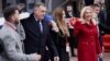FILE - Serbian President Milorad Dodik, and Serb member of Bosnia's tripartite inter-ethnic presidency Zeljka Cvijanovic march during a parade to celebrate Serb Republic national holiday, banned by the constitutional court, in East Sarajevo, Bosnia and Herzegovina, Jan. 9, 2023.