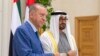 UAE's President Mohammed bin Zayed Al Nahyan is pictured with Turkey's President Recep Tayyip Erdogan in Abu Dhabi, July 19, 2023.