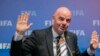 Gianni Infantino lors d'une conférence de presse à Kigali, Rwanda, le 26 octobre 2018. 