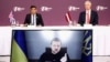 Після телефонної розмови прем'єра Великої Британії Ріші Сунака з президентом України Володимиром Зеленським офіс британського прем'єра повідомив, що Лондон надішле Україні танки Challenger 2. На фото Зеленський виступає по відеозв’язку під час наради у Ризі, 19 грудня 2022 року.