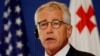 U.S. Defense Secretary Chuck Hagel speaks to press at a news conference in Tbilisi, Georgia, Sept. 7, 2014. 