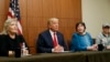Donald Trump make on Oct. 9, 2016, in St. Louis. He appeared with Paula Jones, Kathy Shelton, Juanita Broaddrick and Kathleen Wiley.