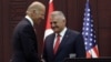 U. S. Vice President Joe Biden, left, and Turkish Prime Minister Binali Yildirim shake hands after a joint news conference in Ankara, Turkey, Aug. 24, 2016. 
