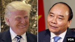 Bộ Ngoại giao Việt Nam xác nhận Tổng thống Mỹ Donald Trump (trái) đã gửi thư mời Thủ tướng Nguyễn Xuân Phúc (phải) chính thức thăm Mỹ.