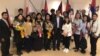 Cambodia’s former opposition leader, Sam Rainsy, is pictured with Cambodian supporters in Tokyo, Japan, Tuesday, April 10, 2018. (Courtesy photo)