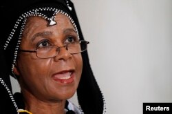 South Africa's Mamphela Ramphele speaks during a news conference on the launch of her new political party Agang, Johannesburg, February 18, 2013.