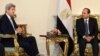 Egyptian President Abdel-Fattah el-Sissi, right, meets with U.S. Secretary of State John Kerry at the presidential palace in Cairo, Egypt, Wednesday, May 18, 2016. 