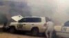Video footage allegedly shows a UN observers' convoy seconds after a roadside bomb exploded in front of it in Syria