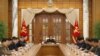 North Korean leader Kim Jong Un attends the 5th Political Bureau Meeting of the 8th Central Committee of the Workers' Party of Korea (WPK) at the Party Central Committee office building in Pyongyang, North Korea, Dec. 1, 2021.