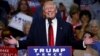 Republican presidential nominee Donald Trump speaks onstage during a campaign rally in Akron, Ohio, U.S., Aug. 22, 2016. 