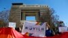 Members of the Homosexual Liberation and Integration Movement (Movilh) hold a vigil outside the National Congress in Valparaiso, Chile, on November 30, 2021