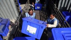 VOA Asia - Votes are counted in Afghanistan