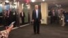 Presidente Donald Trump respondiendo a las preguntas de la corresponsal de la Voz de América, Celia Mendoza, en el marco de la Asamblea General de las Naciones Unidas.
