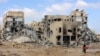 Một khu vực ở phía bắc Dải Gaza bị tàn phá trong các cuộc tấn công của Israel.